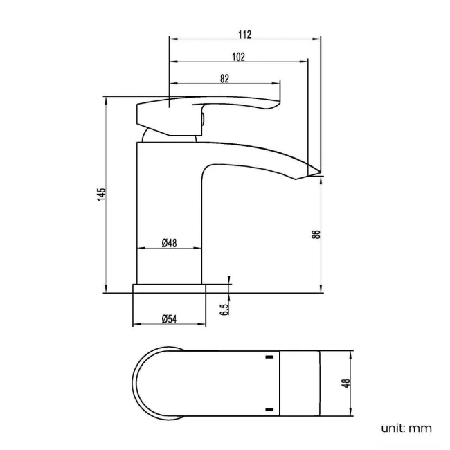 Severn Matt Black Basin Mixer Tap
