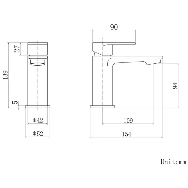 Anker Matt Black Basin Mixer Tap