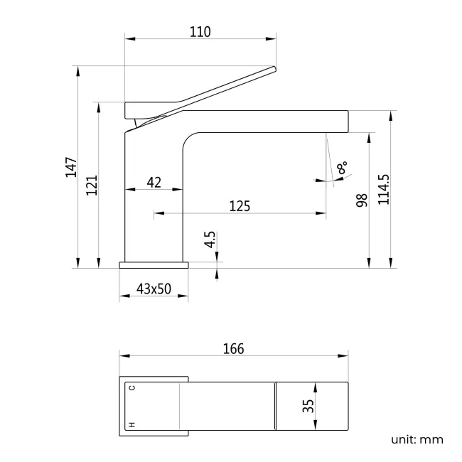 Forth Gunmetal Grey Basin Mixer Tap
