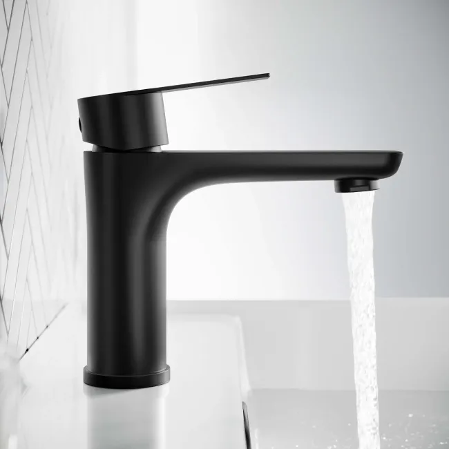 Glen Matt Black Basin Mixer Tap