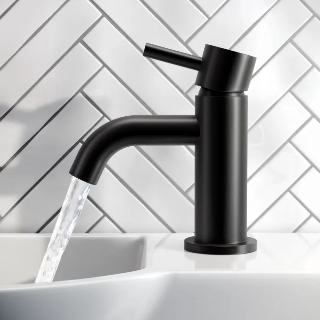 Selma Matt Black Cloakroom Basin Mixer Tap