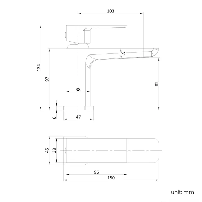 Ribble Chrome Cloakroom Basin Mixer Tap