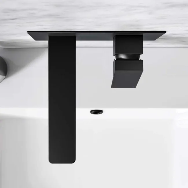 Ribble Matt Black Wall Mounted Basin Mixer Tap