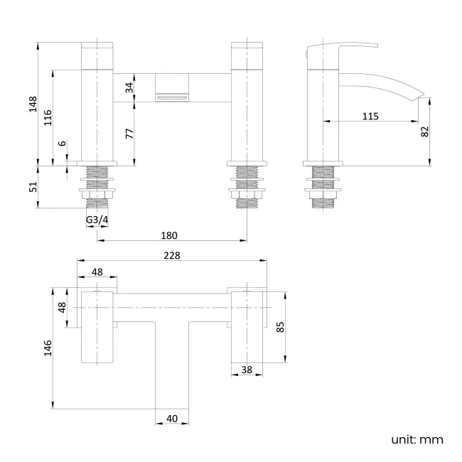 Brora Chrome Bath Filler
