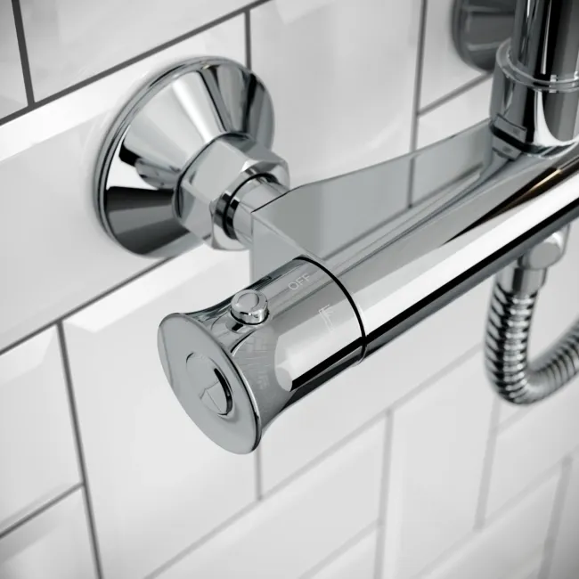 Lismore Essential Square Thermostatic Rigid Shower Set