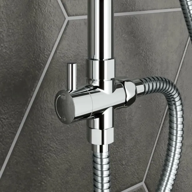 Lismore Square Chrome Shower Riser Kit