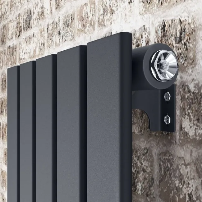Faro Anthracite Single Flat Panel Vertical Radiator 1800x350mm