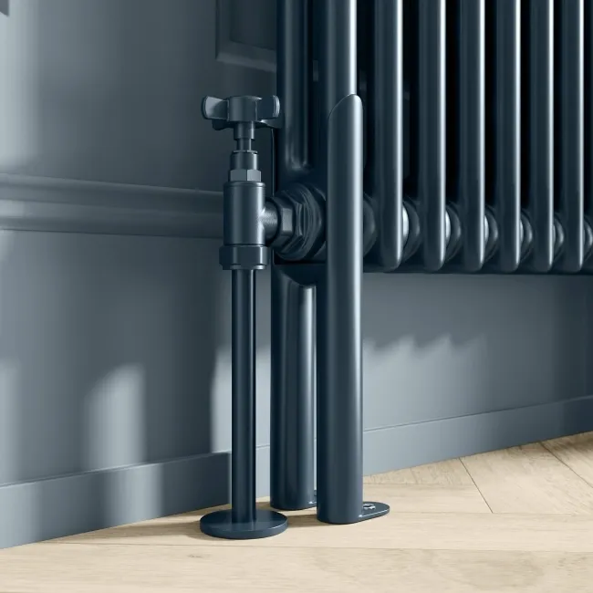 Athens Inky Blue Double Column Vertical Traditional Radiator 1800x470mm
