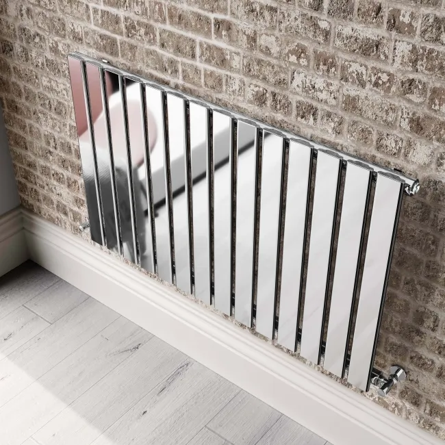 Faro Chrome Single Flat Panel Horizontal Radiator 600x980mm