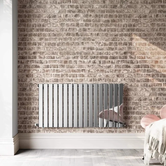 Faro Chrome Single Flat Panel Horizontal Radiator 600x1190mm