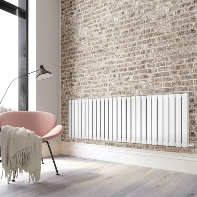 Faro White Double Flat Panel Horizontal Radiator 600x1820mm