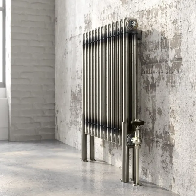 Athens Raw Metal Double Column Horizontal Traditional Radiator 600x605mm