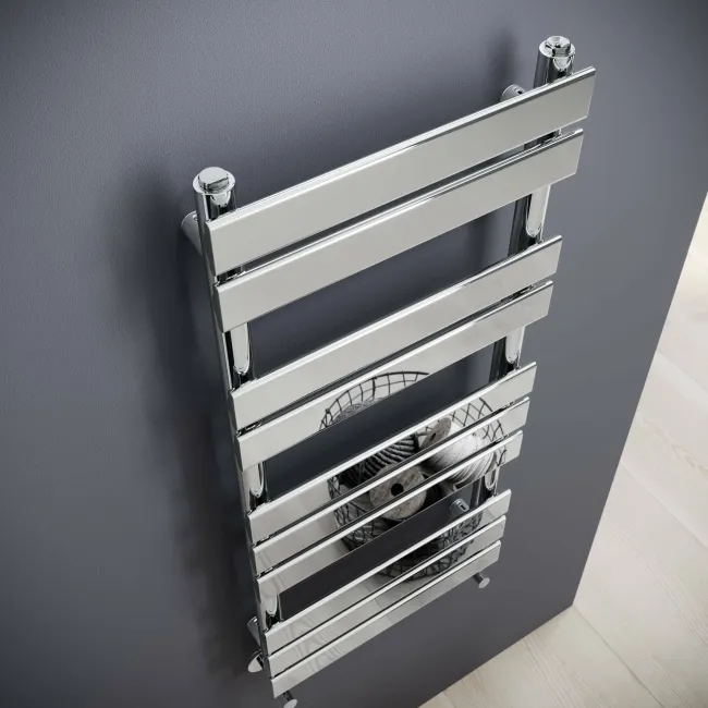 Santorini Chrome Flat Panel Heated Towel Rail 1000x450mm