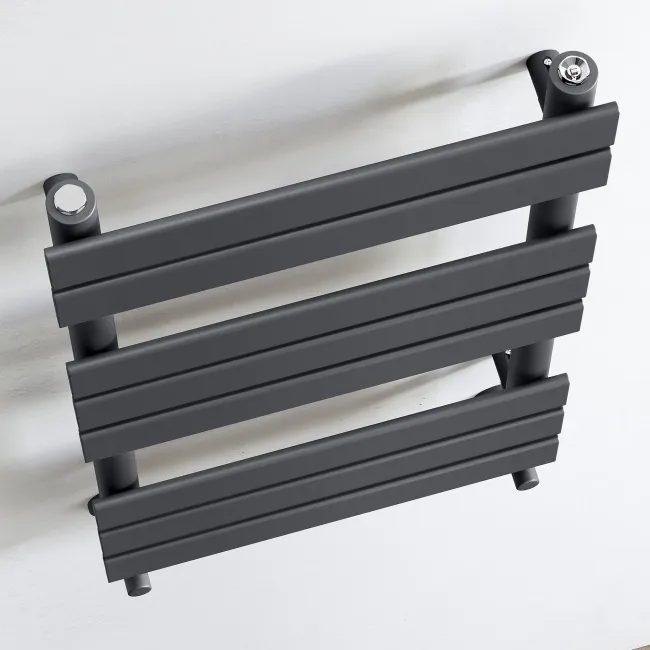 Santorini Anthracite Flat Panel Heated Towel Rail 800x450mm