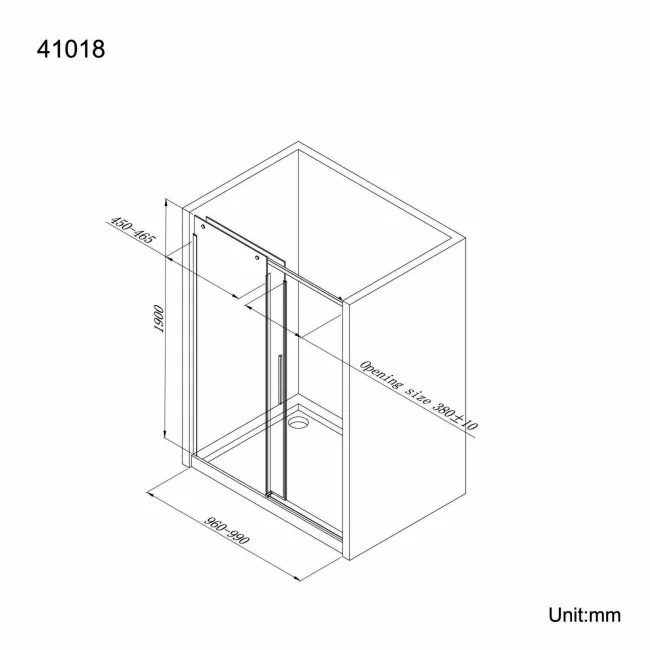 Stockholm Easy Clean 8mm Frameless Sliding Shower Door 1000mm