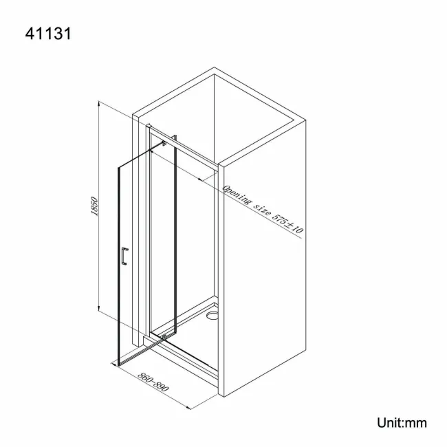 London 6mm Pivot Shower Door 900mm