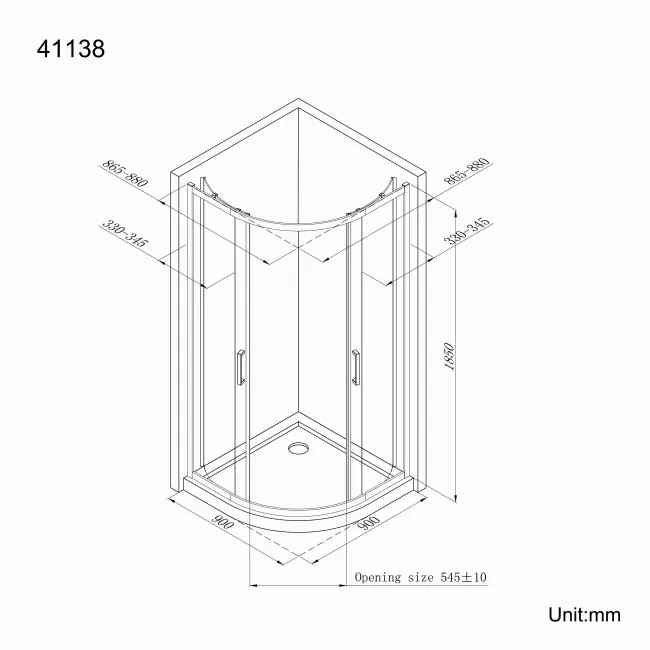 London Matt Black 6mm Quadrant Shower Enclosure 900x900mm