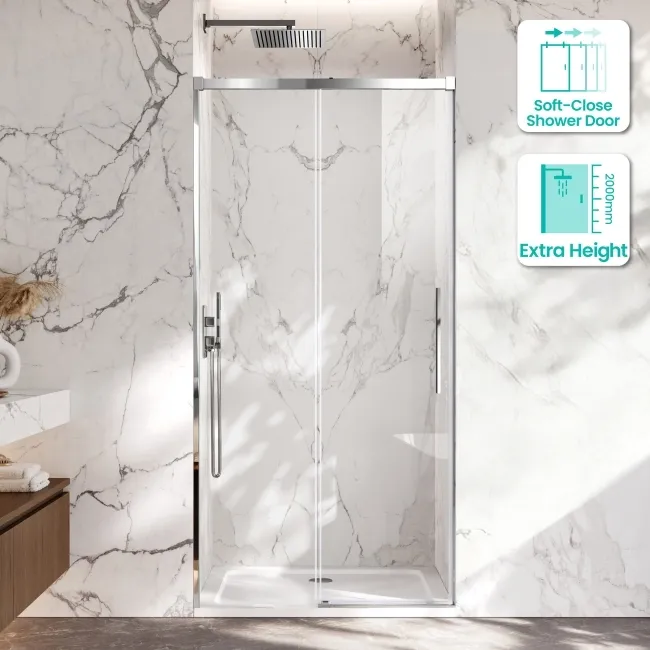 Lisbon 8mm Soft-Closing Sliding Shower Door 1100mm