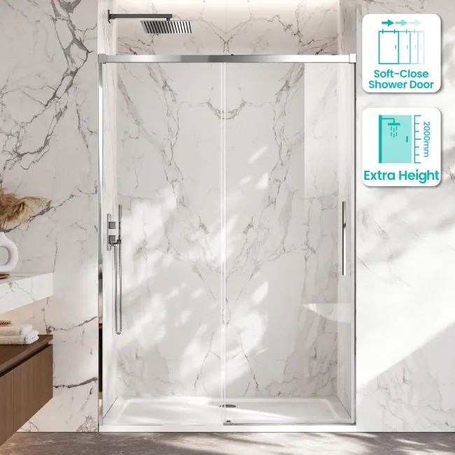 Lisbon 8mm Soft-Closing Sliding Shower Door 1400mm