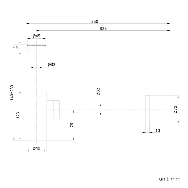 Chrome Round Basin Bottle Trap