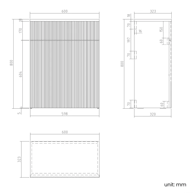Sicily Fluted Coastal White 600 Toilet Unit