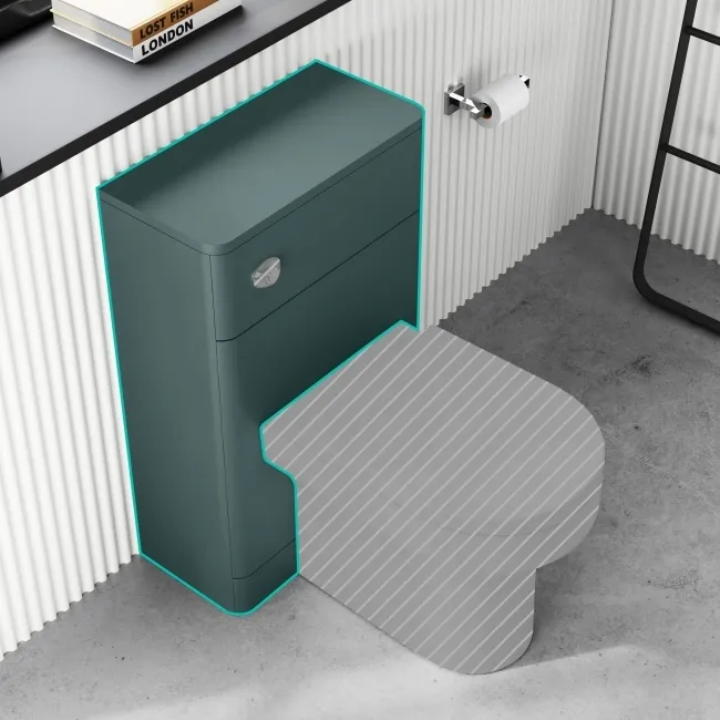 Midnight Green Slimline Back To Wall Toilet Unit 500mm