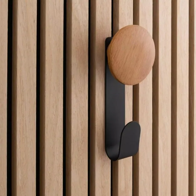Trepanel Customise® Wooden Hanger Natural Vertical Metal Hook