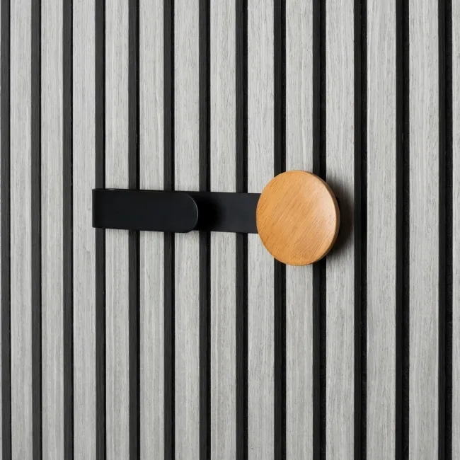 Trepanel Customise® Wooden Hanger Natural Horizontal Metal Hook