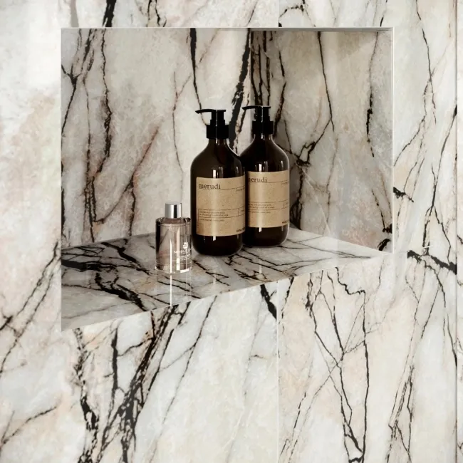 Trepanel Aqua® Gloss Multicolour Onyx Effect PVC Shower Wall Panel