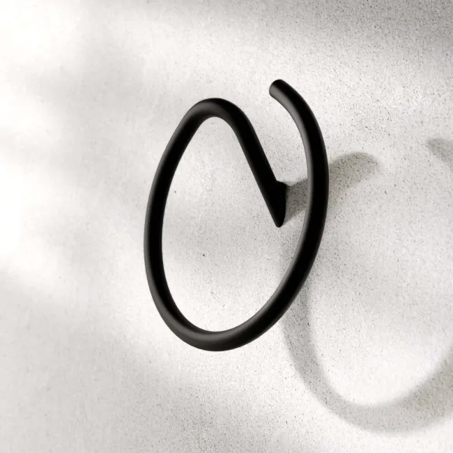 Freya Matt Black Towel Ring