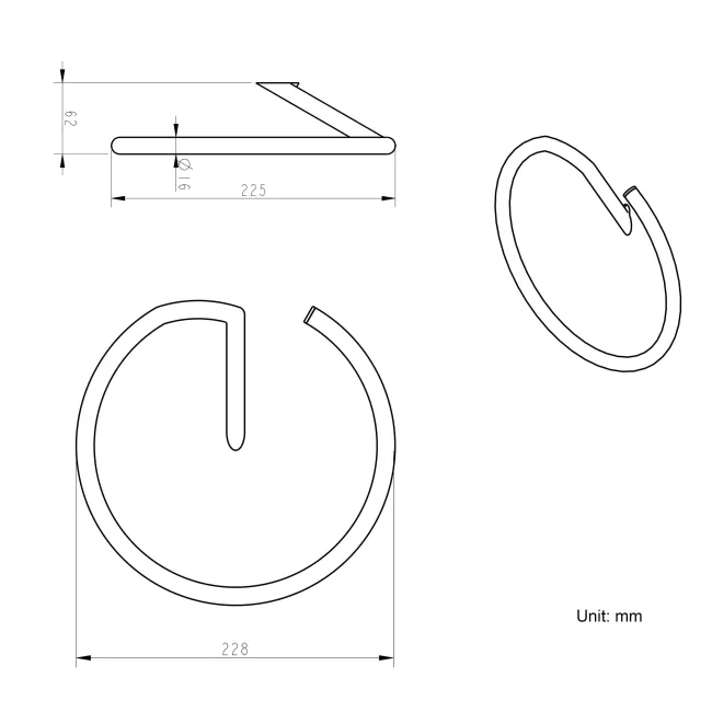 Freya Matt Black Towel Ring