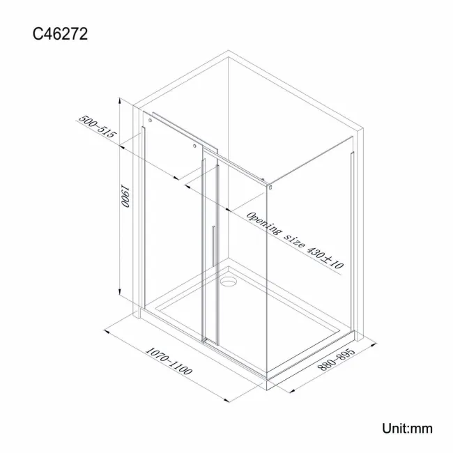 Stockholm Easy Clean 8mm Frameless Sliding Shower Enclosure 1100x900mm