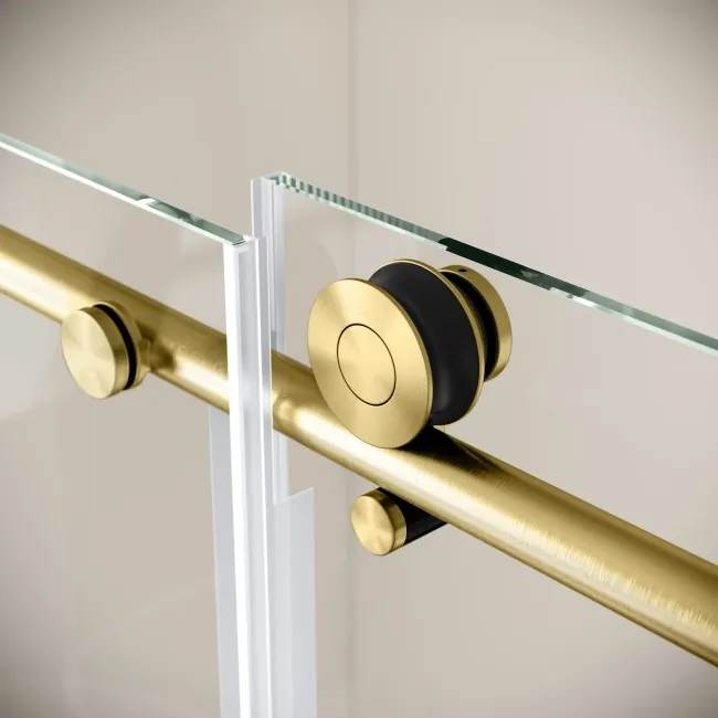 Prague Brushed Brass 8mm Sliding Shower Enclosure 1000x700mm
