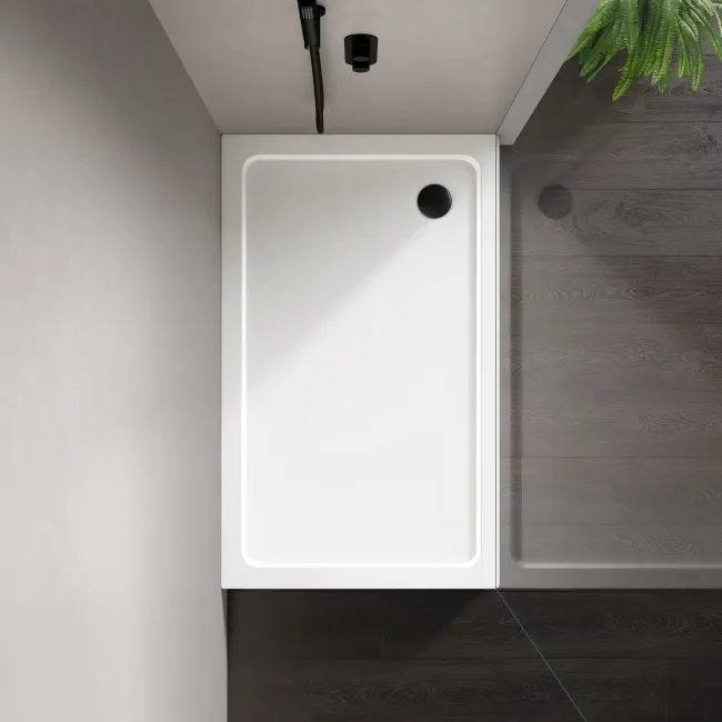 London Rectangular Stone Shower Tray 1300x800mm & Riser Kit