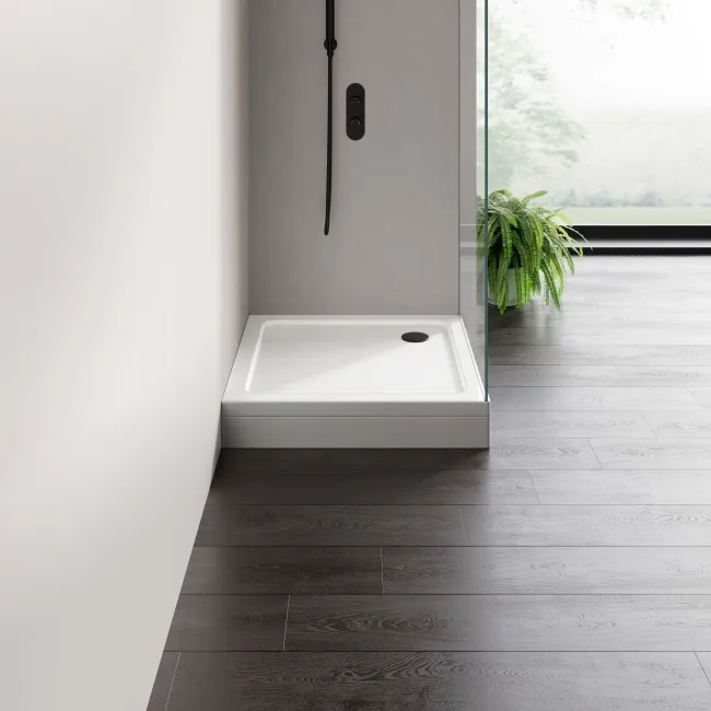 London Square Stone Shower Tray 800x800mm & Riser Kit