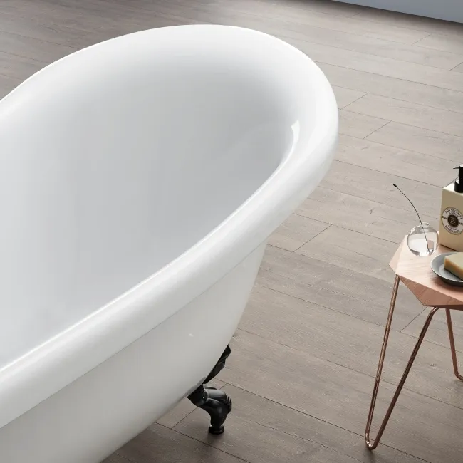 Highbury 1700mm Roll Top Slipper Bath - Black Ball Feet