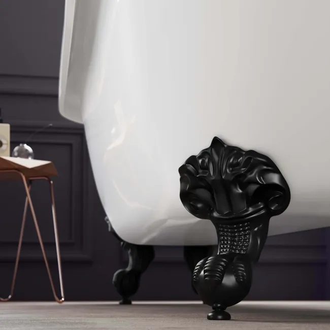 Highbury 1700mm Roll Top Slipper Bath - Black Ball Feet