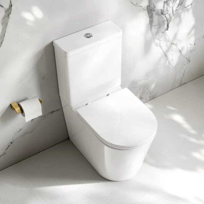 Loma Rimless Fully Back To Wall Close Coupled Toilet With Premium Soft Close Slim Seat
