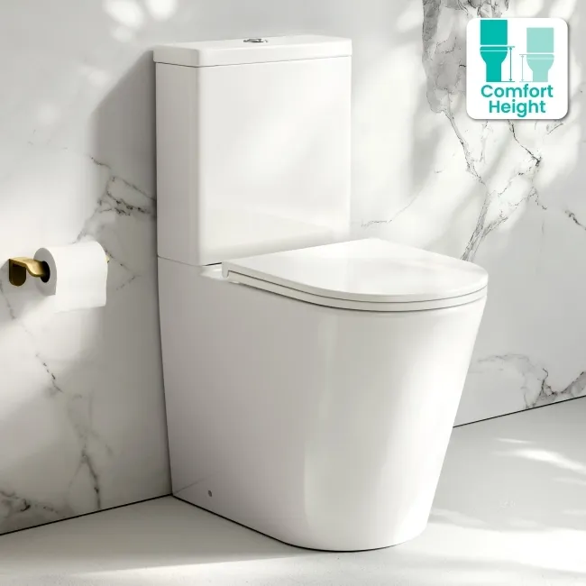Loma Rimless Comfort Height Close Coupled Toilet With Premium Soft Close Slim Seat