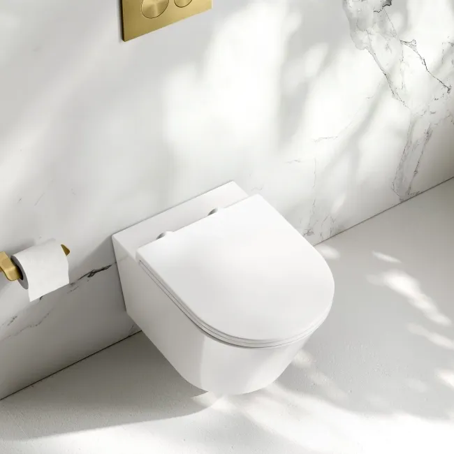 Loma Rimless Wall Hung Toilet With Premium Soft Close Slim Seat