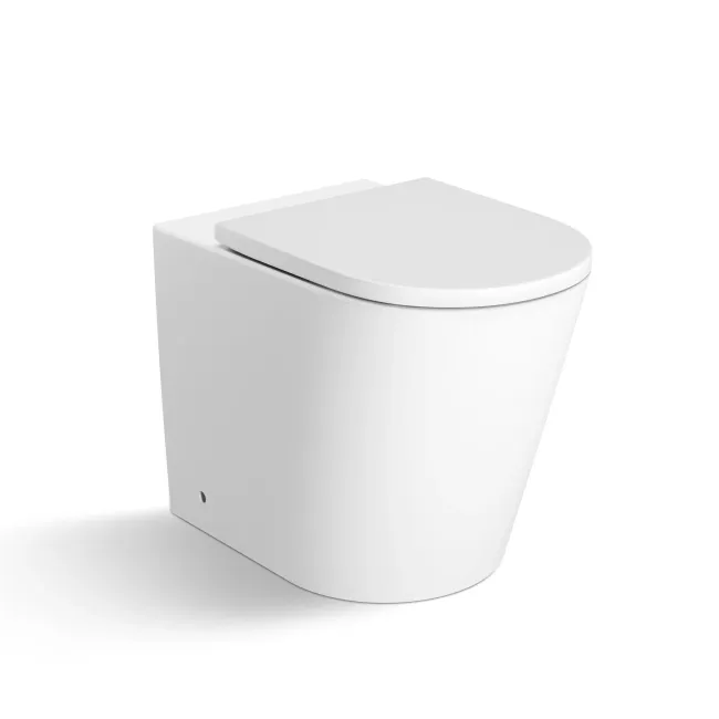 Loma Matt White Rimless Back To Wall Toilet With Premium Soft Close Seat