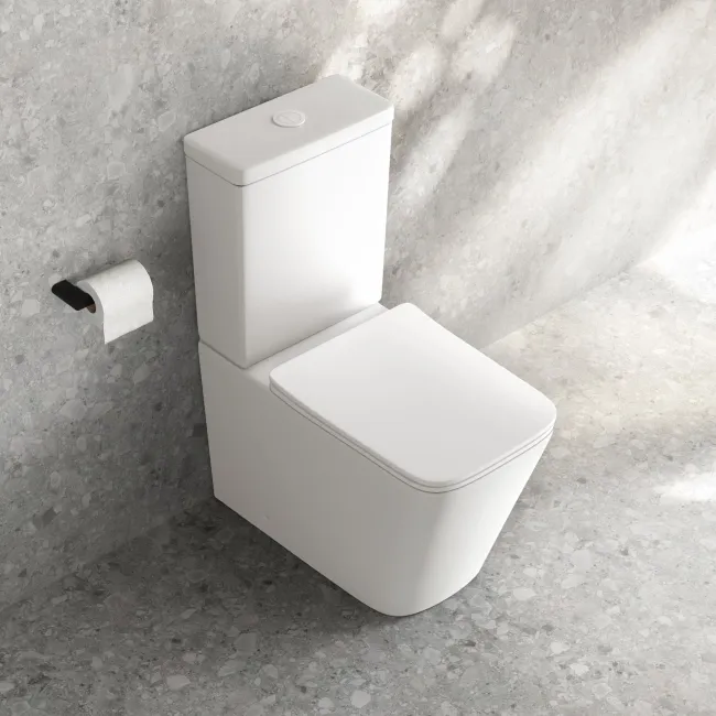 Kent Matt White Rimless Close Coupled Toilet With Premium Soft Close Slim Seat