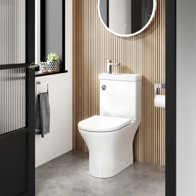 Brooklyn 2-In-1 Combined Wash Basin & Rimless Toilet With Soft Close Seat