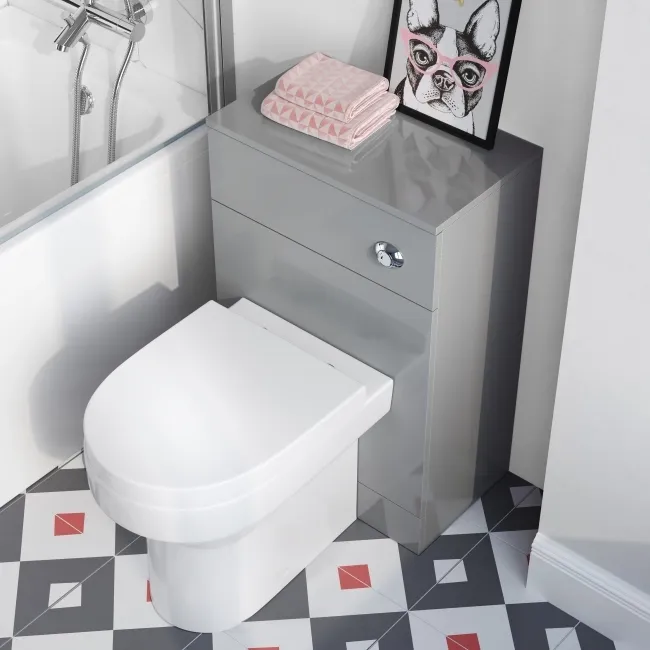 Quartz Stone Grey Back To Wall Unit and Denver Toilet