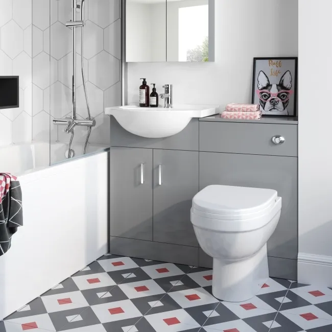 Quartz Stone Grey Combination Vanity Basin and Seattle Toilet 1050mm