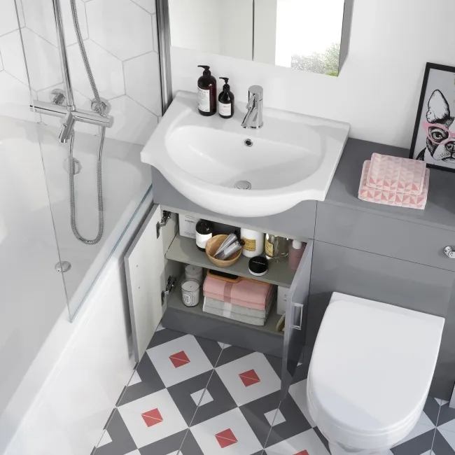 Quartz Stone Grey Combination Vanity Basin and Seattle Toilet 1050mm