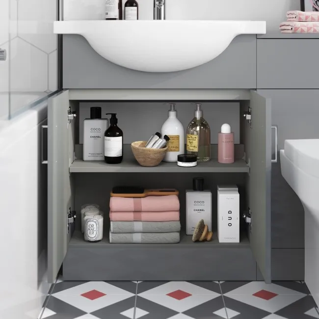 Quartz Stone Grey Combination Vanity Basin and Denver Toilet 1150mm