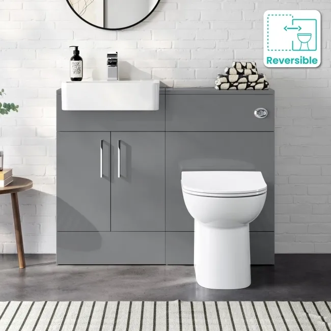 Harper Stone Grey Combination Vanity Basin & Aruba Toilet 1000mm