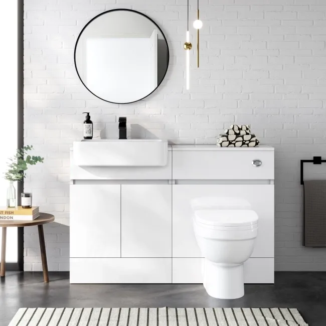 Foster Gloss White Back To Wall Unit and Seattle Toilet