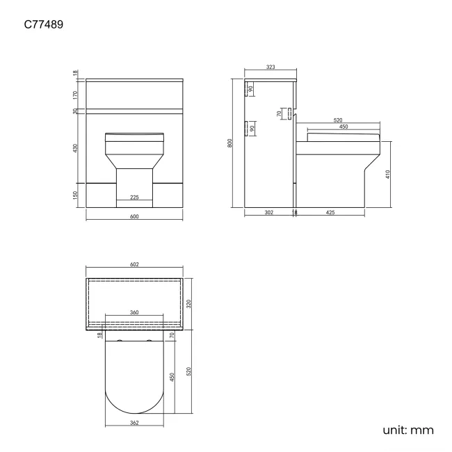 Foster Gloss White Back To Wall Unit and Denver Toilet